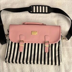 Pink and Black Striped Women's computer Bag
